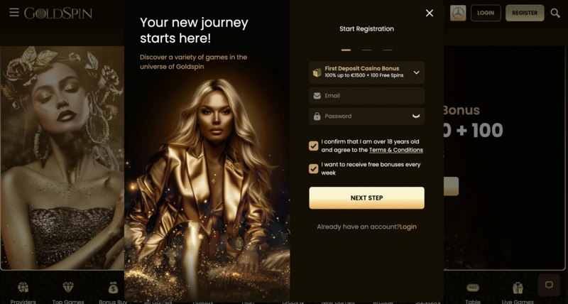 GoldSpin Login